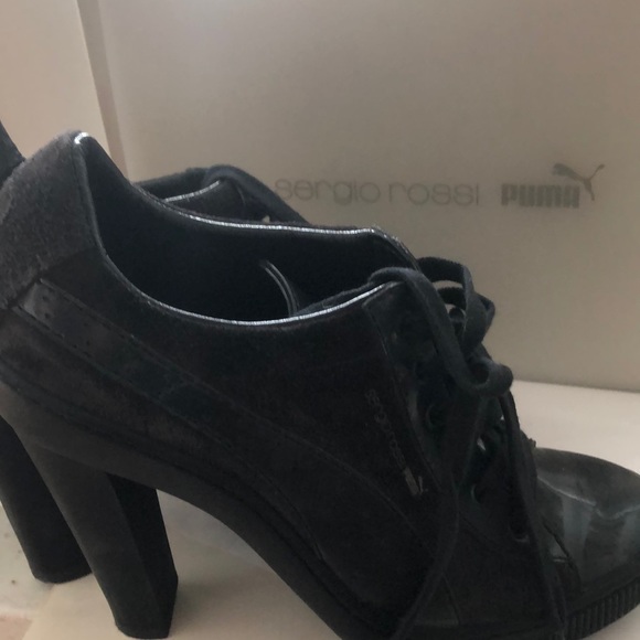 Sergio Rossi x Puma Heels Black suede NWB